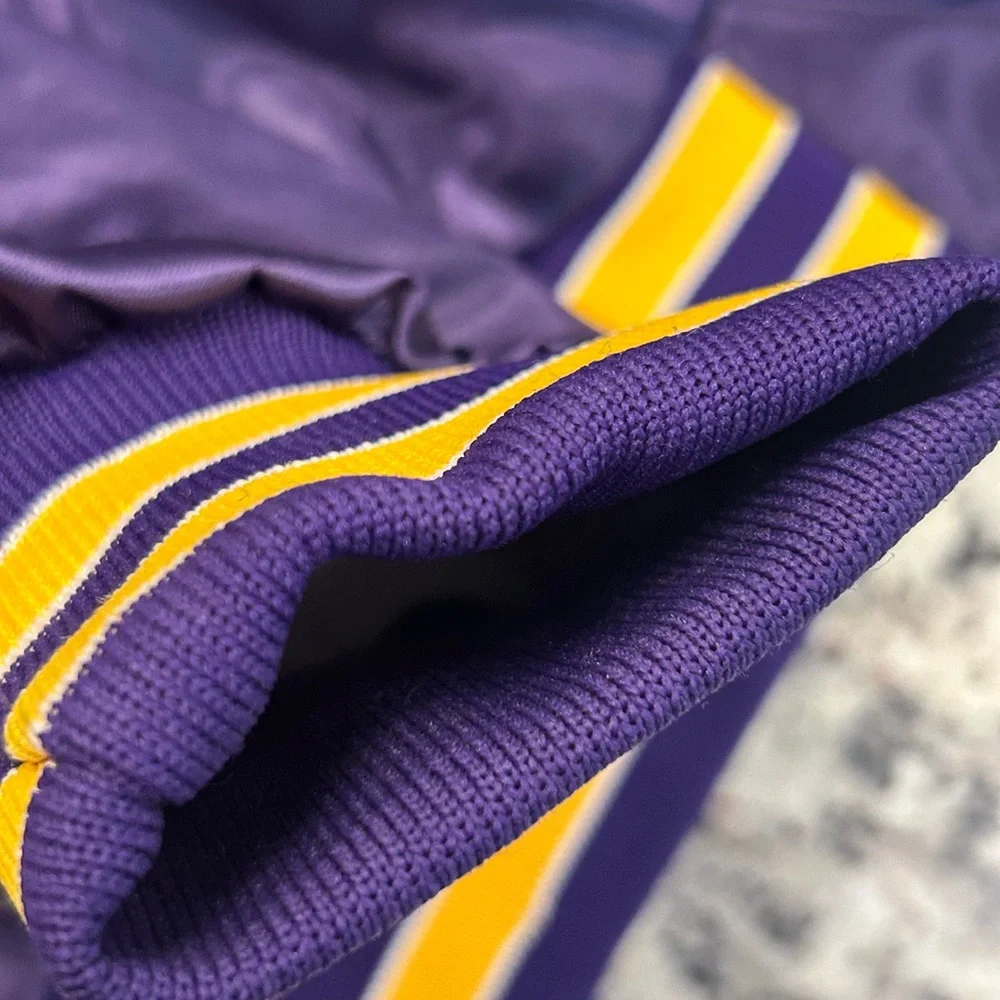 Swingster Vintage 80s 90s Utah Jazz‎ Purple Satin Bomber Jacket NBA XL Made USA